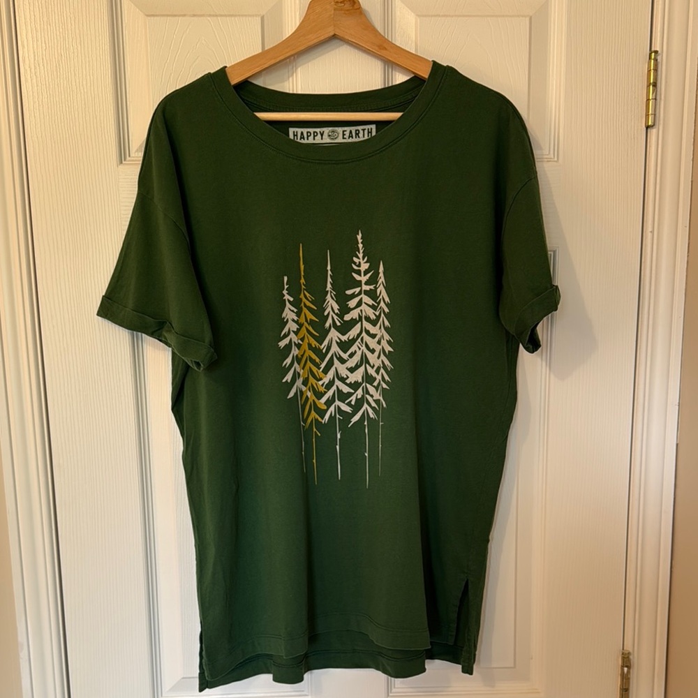 Happy Earth Green 100% Organic Cotton Graphic Tee